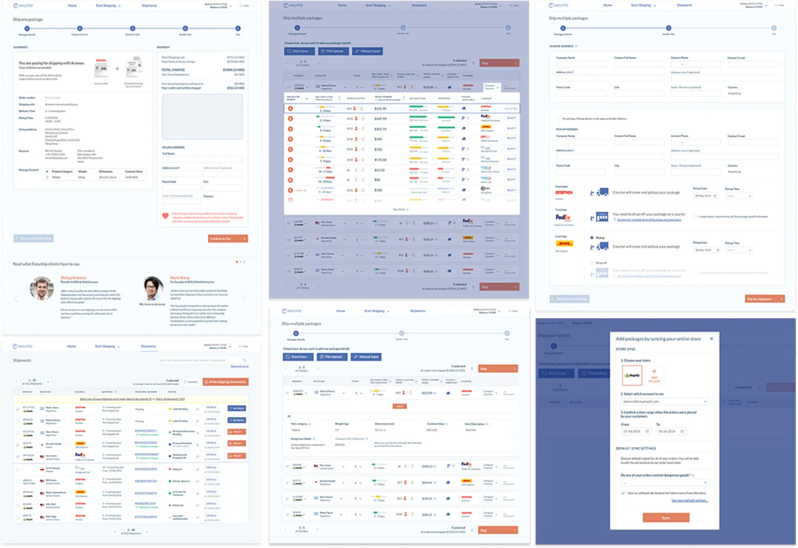 EasyShip Website Designs