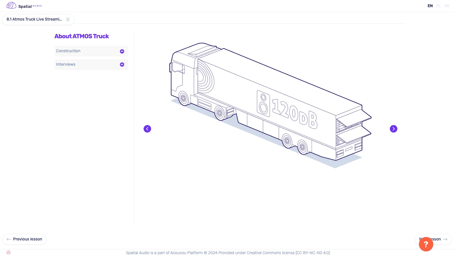 The case study About the ATMOS Truck: an isometric drawing of a live-streaming truck with two expandable sections.