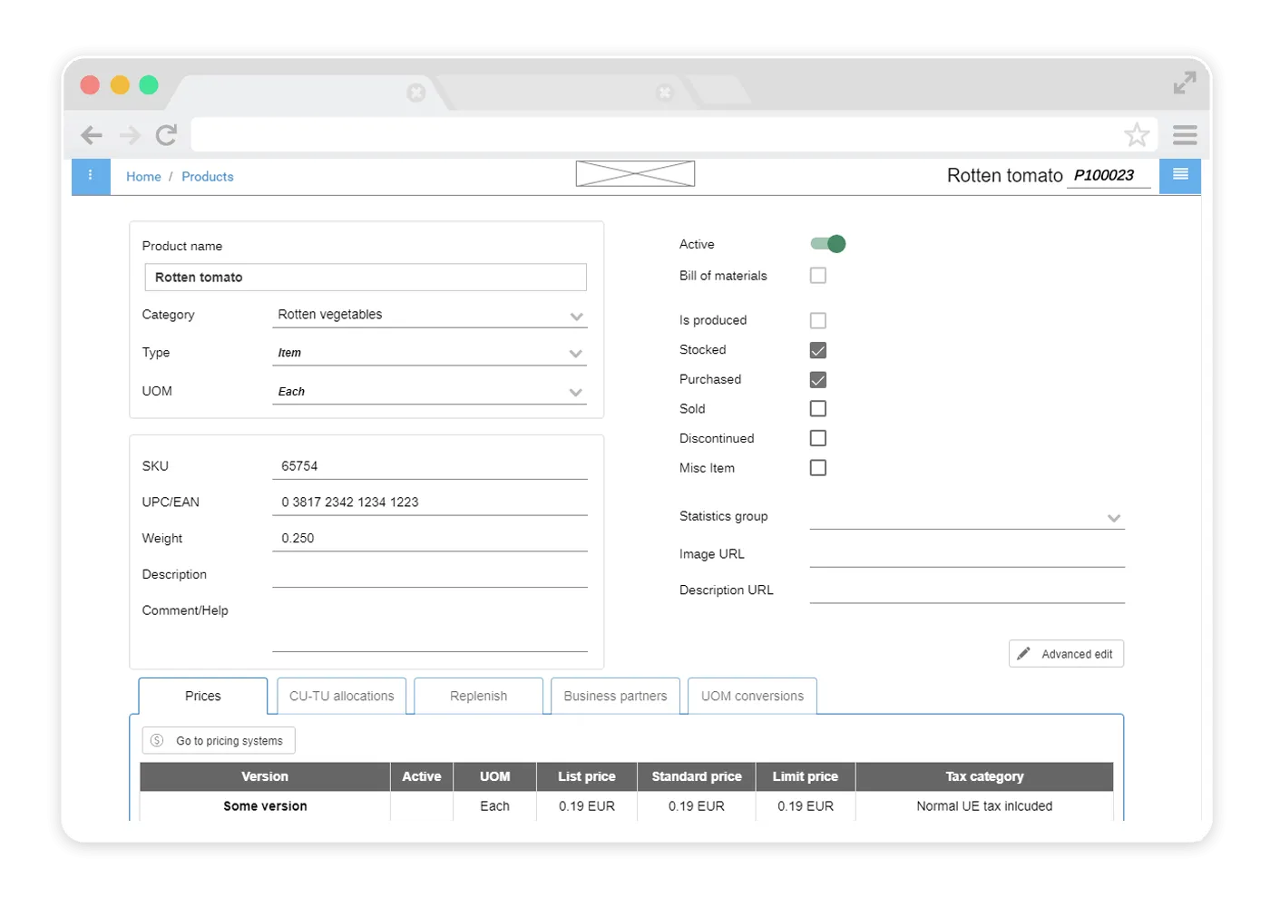 Metasfresh mockup
