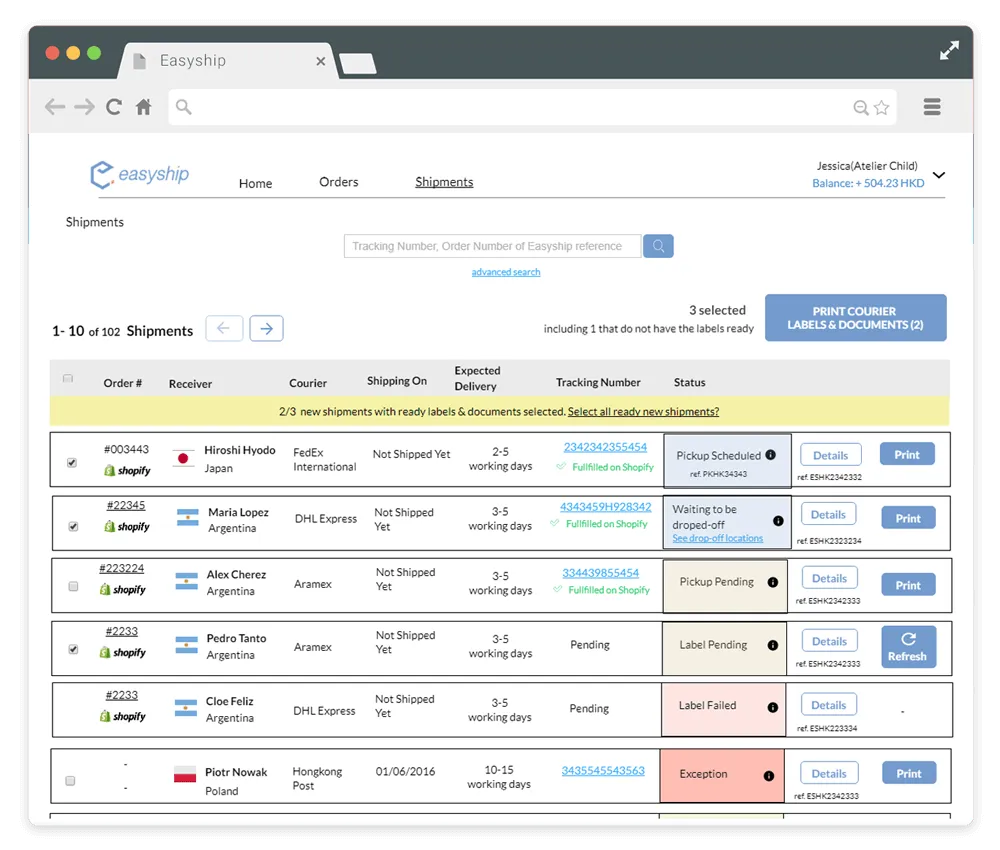 Easyship mockup