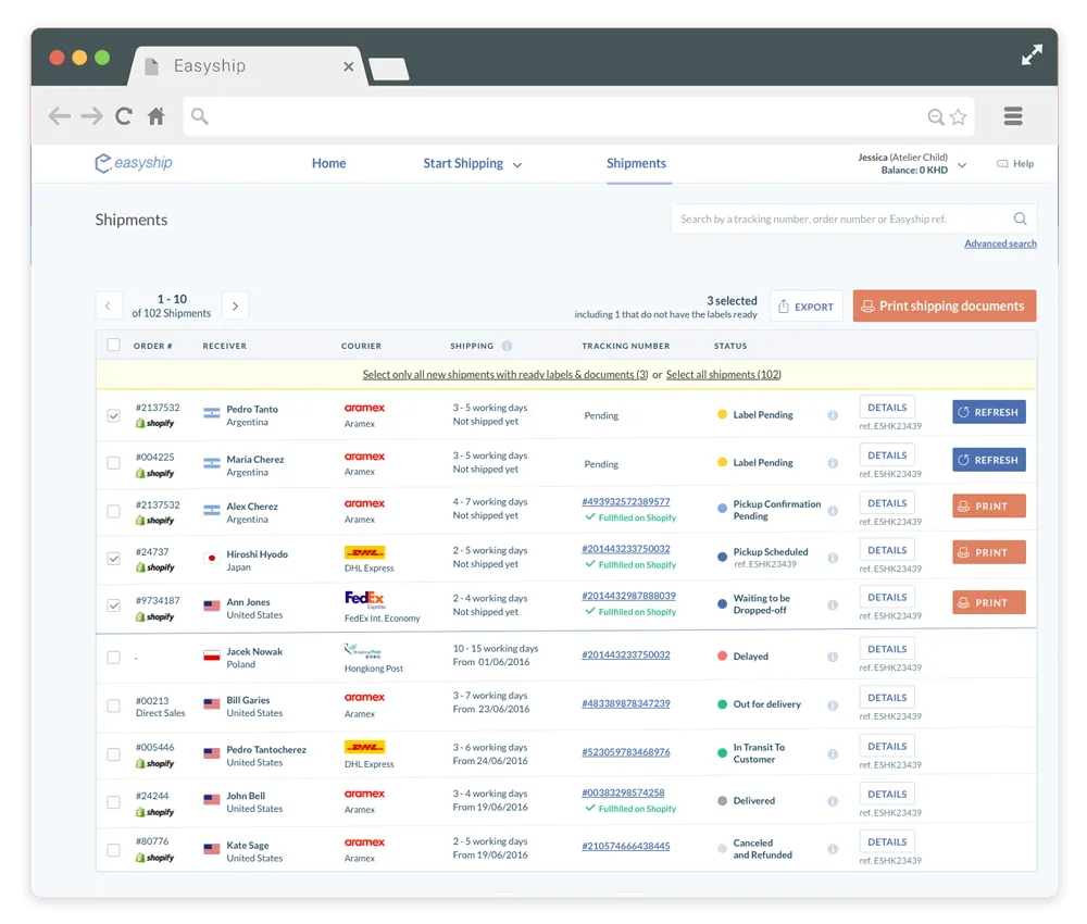 Easyship mockup