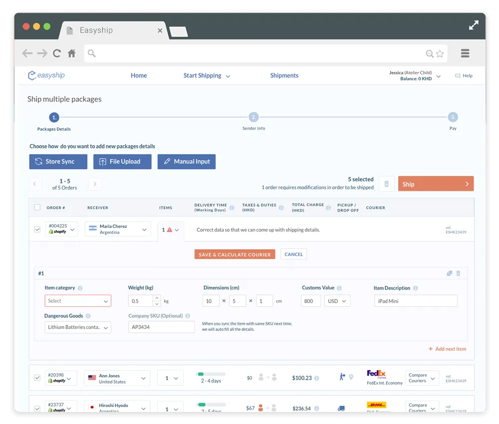 Easyship mockup
